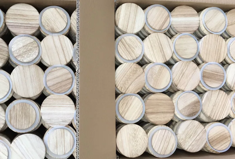 Factory Profesional in custom made  ECO -friendly  Natural wooden lid bamboo lid for jars wood lids for bottles