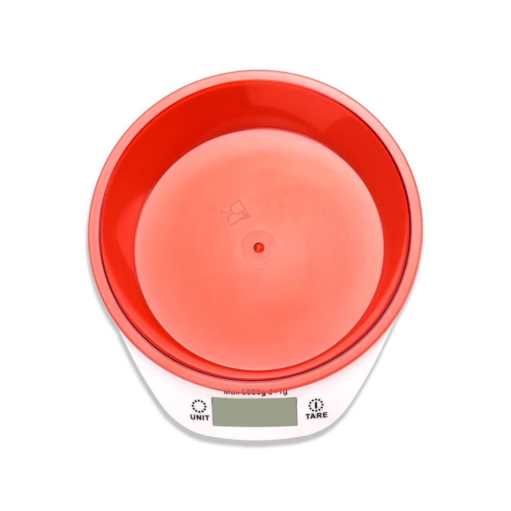 Custom Logo Accurate Weighing ABS Minimalism Kitchen Bowl Scales Kitchen Digital Long Life High Strain Sensors