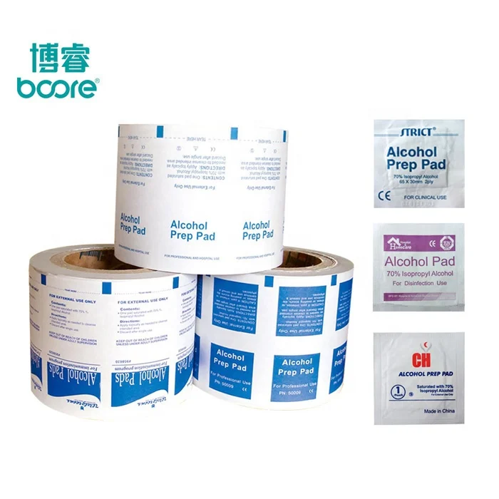 Customized Disinfection/Food Sachets Printed Logo Coated PE Aluminum Foil Laminated Wrapping Paper Jumbo Roll