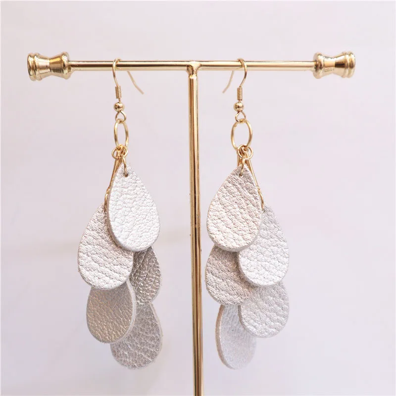 Holiday Pieces Women Jewelry Sets Sold In Lots Designer Vegan Making  Supplies Multi-Layer Water Droplets Leather Earrings