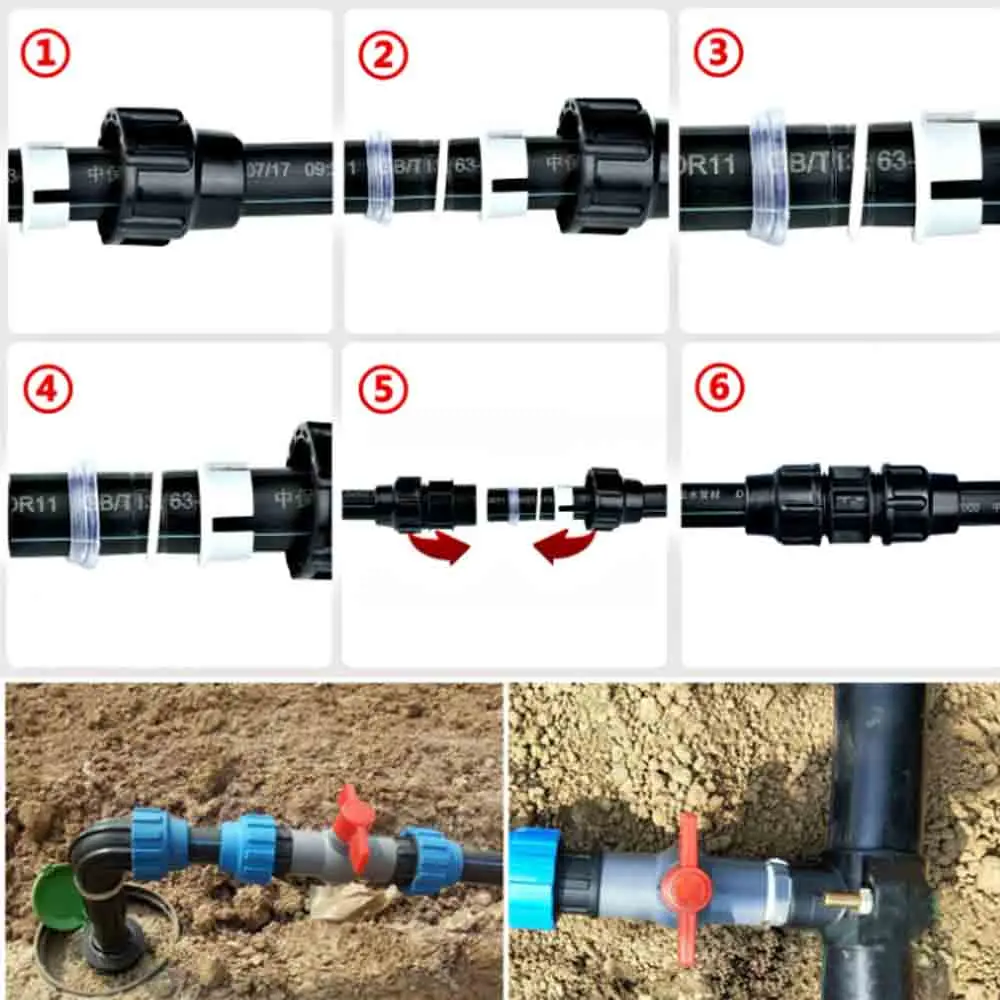 Reducing Garden Water Splitter for PE Pipe reduction Quick Connector Garden Plastic hose Reducer PE Water fast connection