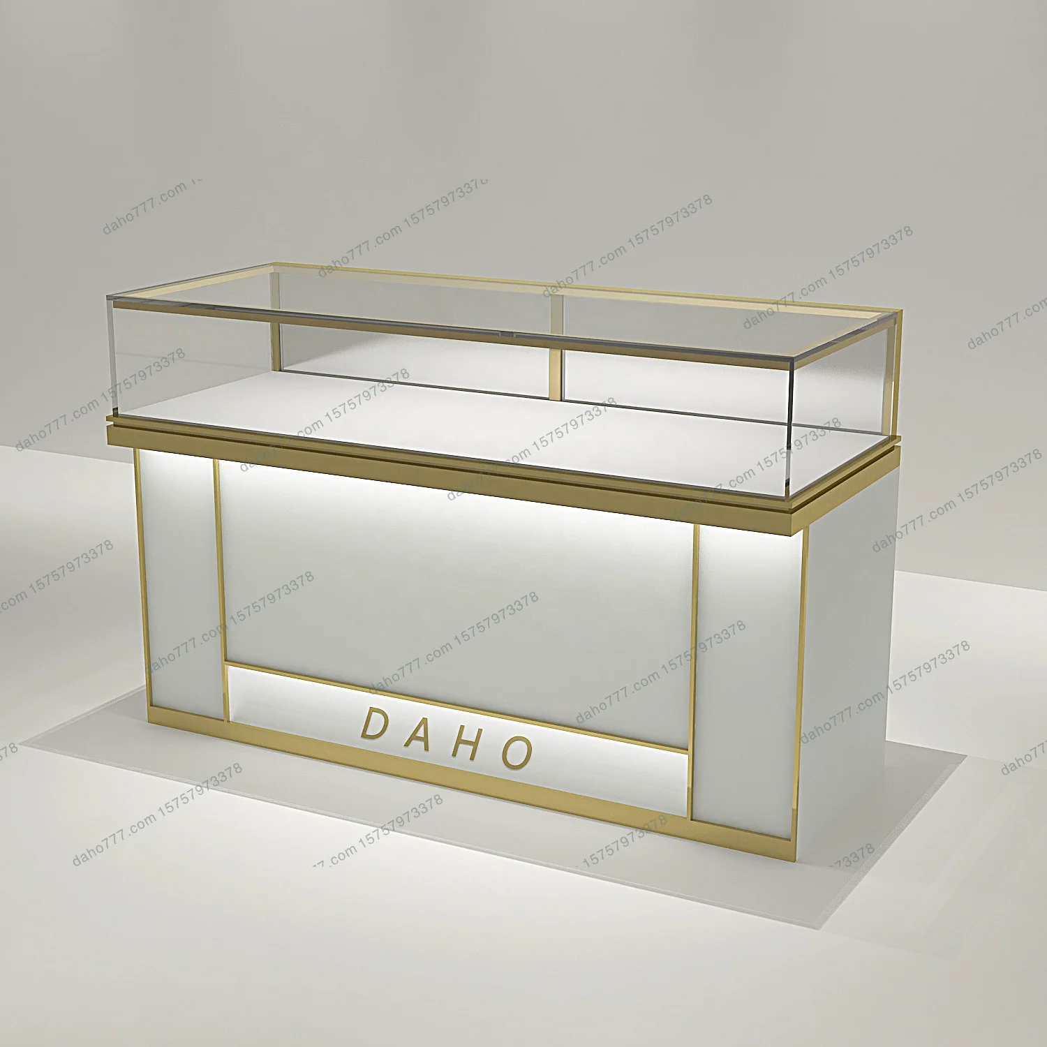 Whole Store Design High Quality Jewelry Display Shelf Gondola Shopping Mall Boutique Store Glass Display Racks With Mirror
