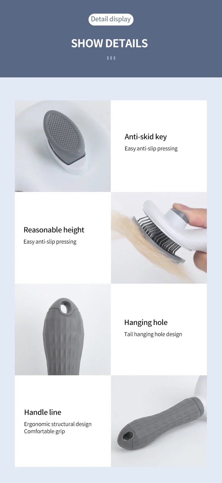 New One Click Hair Removal Pet Comb Design Hair Removal Cat Comb Automatic Hair Removal Beauty Dog Comb Brush