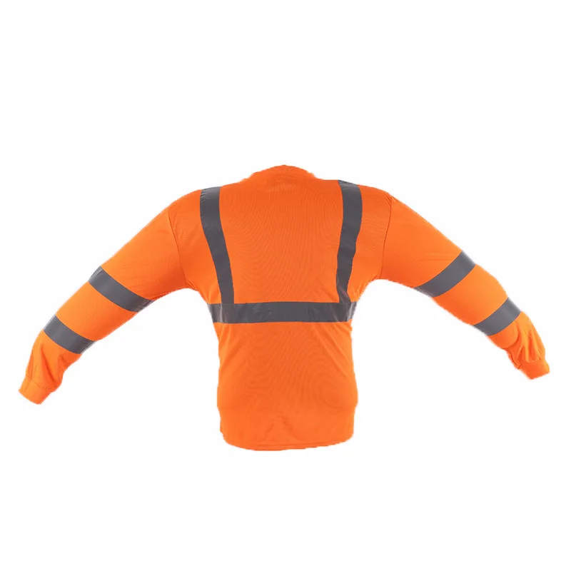 High quality custom logo Hi Vis Reflective Safety Short Long Sleeve T-shirt T Shirt with Pocket