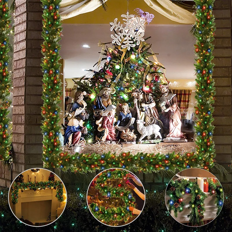 Artificial Simulation Rattan Vine Office Hotel Vine Garden Rattan Wicker Artificial Pine Leaves For Christmas Home Decoration