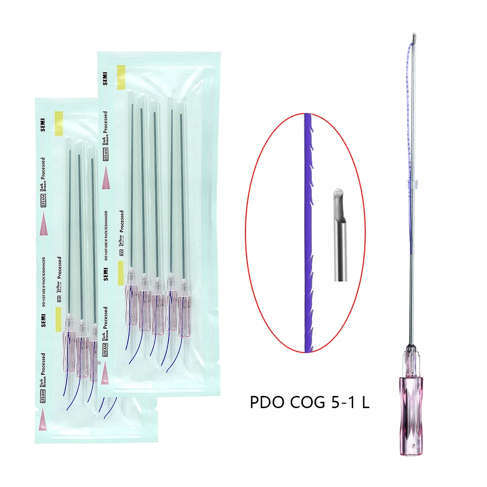 V Line Face Nose Lifting L Type Cannula Hilos Cog 5-1 Pdo Korean Threads