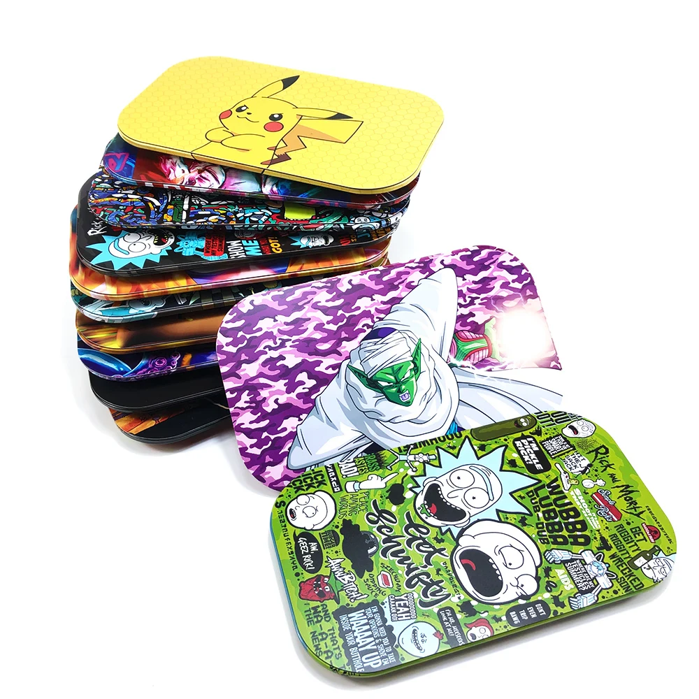 100+ Designs 4 Size Raw tray Rolling Tray Metal Cigarette Smoking Rolling Trays For silicone smoking pipe