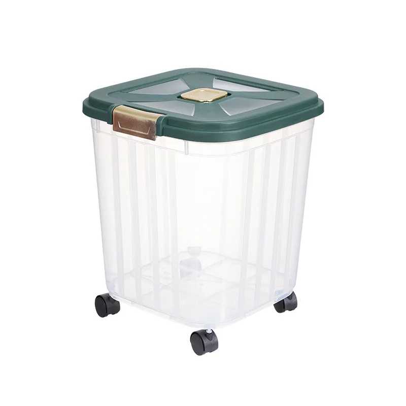 Modern 15KG Transparent Household Insect Proof Rice Bucket Moisture Protected Storage Food Grade Sealed Mixed Grain Dispenser