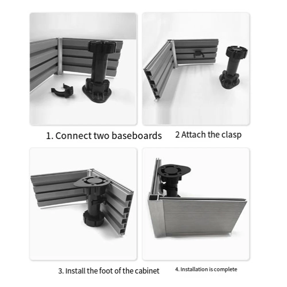 Ebest Furniture Legs Height Adjustable Cabinet Feet Floor Leveling Leg 80/120/150mm for Cupboard DIY Kitchen Heighten Foot