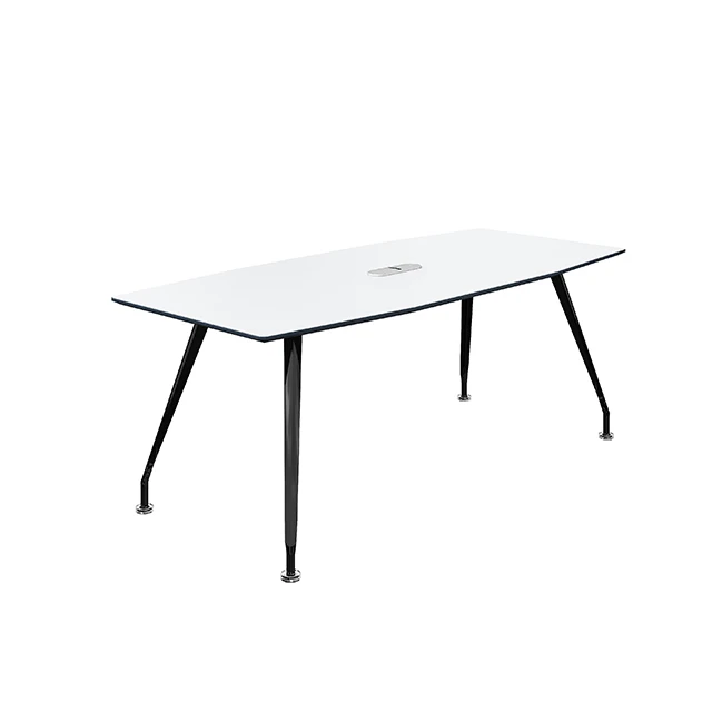 
Melamine Office Funrniture Modern Room Conference Table Desk With Chromed Finish 