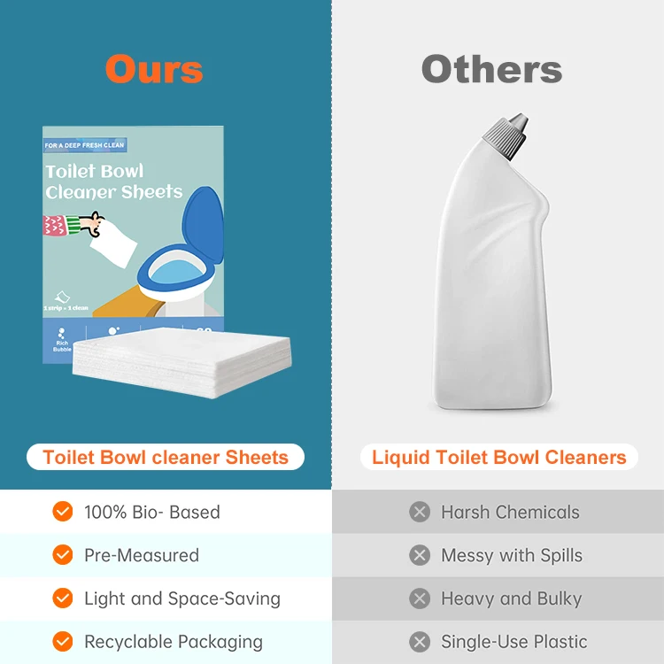 Water dissolve toilet cleaning sheets no chemicals toilet bowl cleaner toilet bowl cleaner sheet