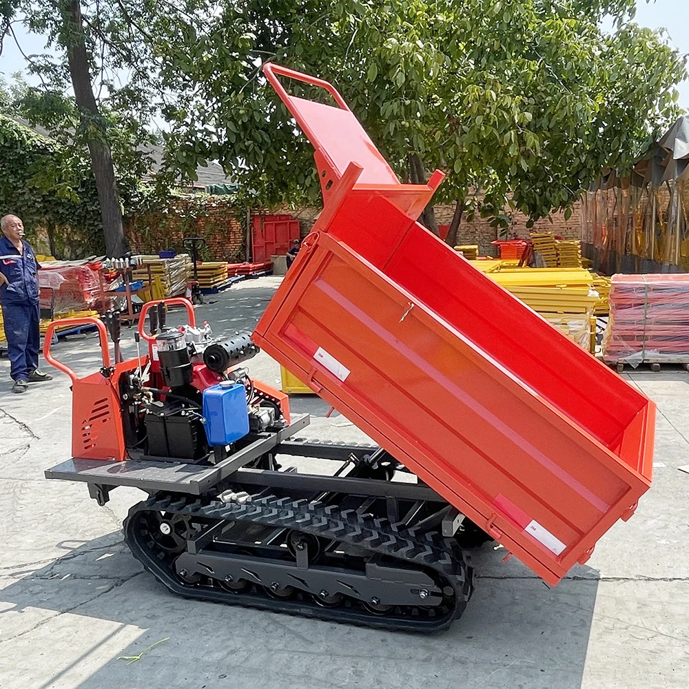 China Crawler Dumper Mini Transporter 500kg 800kg 1ton Mini Dumper 1.5 Ton