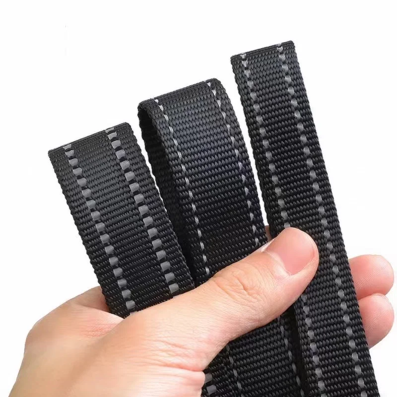 Pet Collar Nylon Webbing with Reflective Line