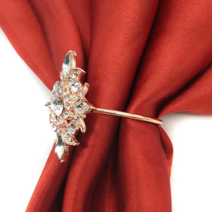 New Arrival Rose Gold Crystal Rhinestone Diamond Napkin Ring