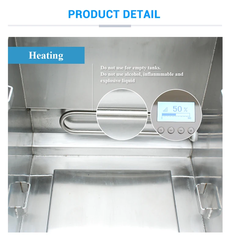 1500W Professional Ultrasonic Cleaning Device Digital Industrial Stainless Steel Ultrasound Cleaner with Vacuum Heating Tank