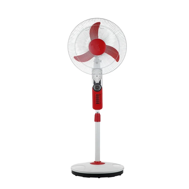 AC DC fan 12V 16 inch rechargeable stand fan usb mobile phone charging fan with LED light