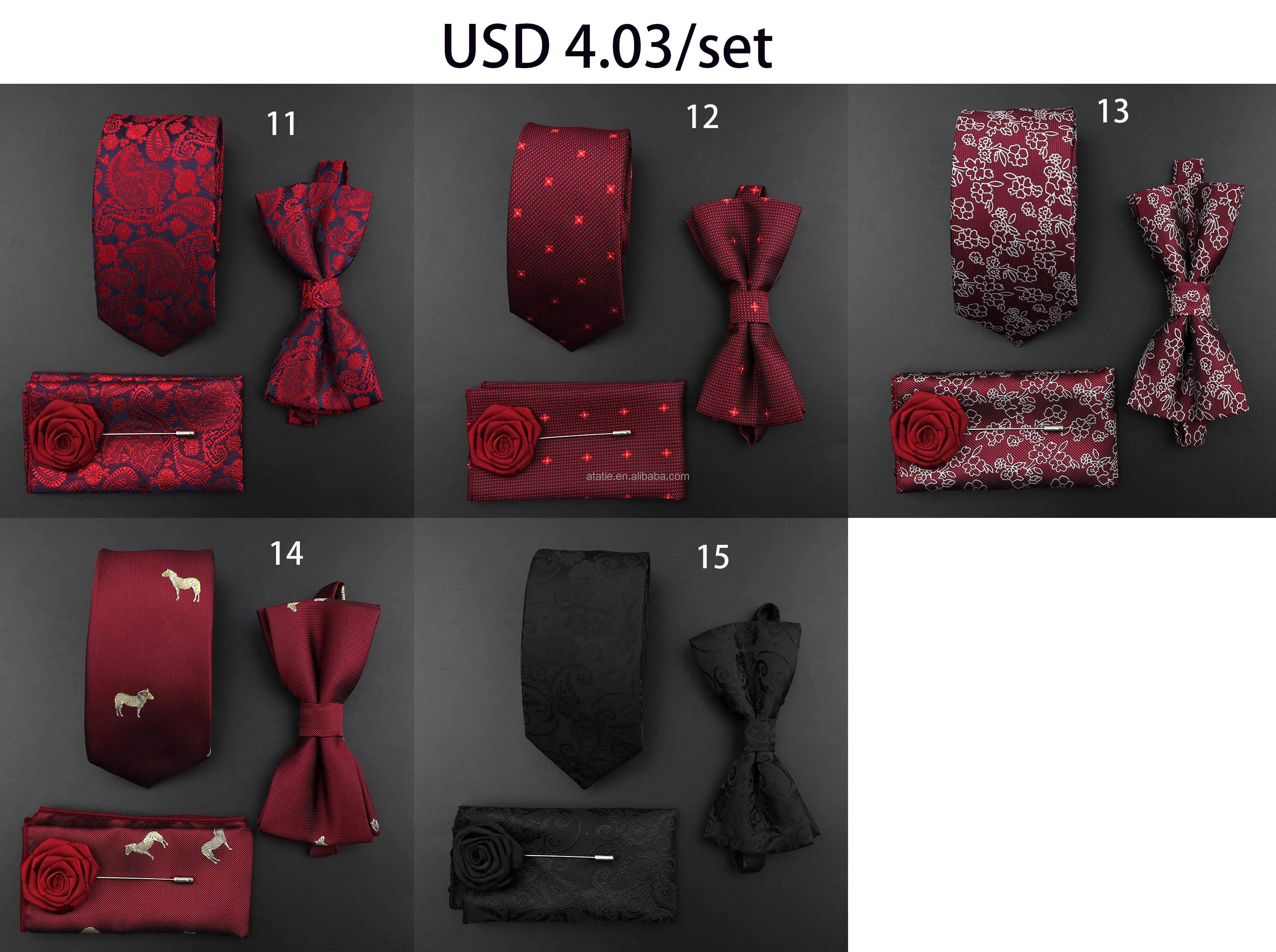 Новый однотонный Шелковый мужской комплект из галстука и бабочки полиэстера жаккарда винтажный Красный синий галстук для жениха деловой свадебный костюм