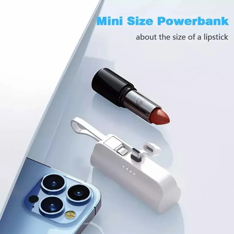 Capsule Portable Round Mini 5000 mah Power Bank Small Charger Connectable USB and Modern Travel Adapter for iphone 6s and ipad 2