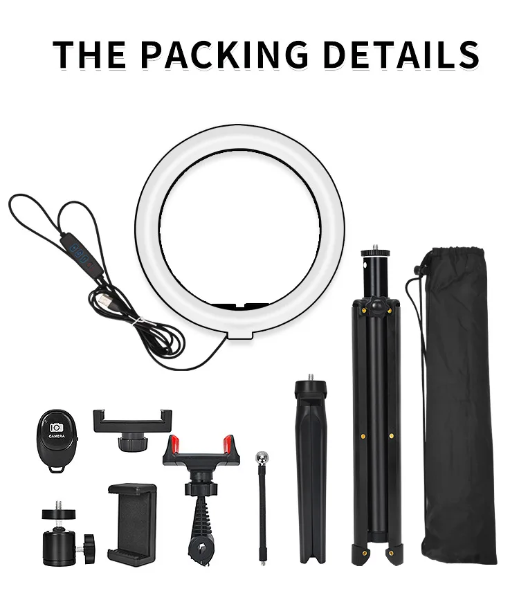 6 Inch Led Makeup Ring Light Photography Ring  Lamp Phone holder Makeup Led Ring Light with Stand 3000K-6000K