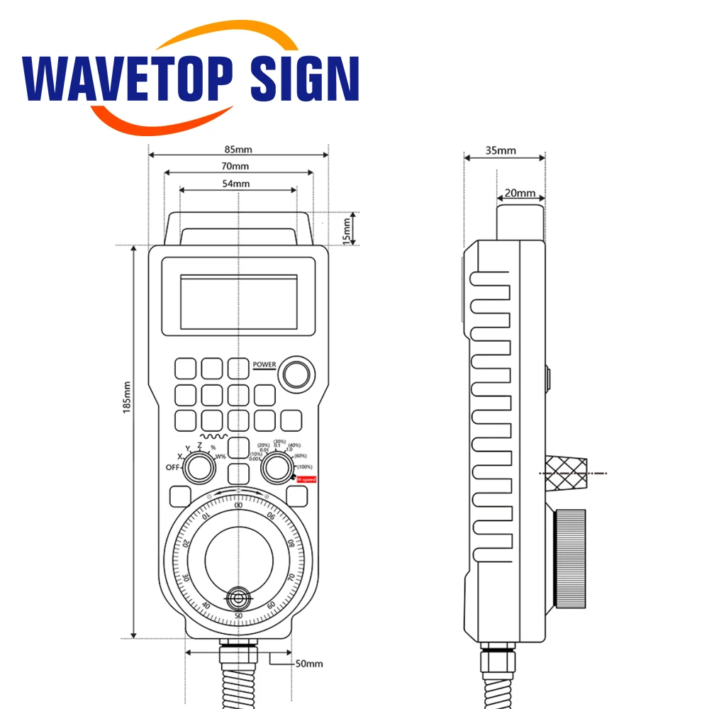  Wavetopsign XHC LHB04B 4 оси Mach3 проводной MPG кулон руль числового программного управления для ЧПУ маршрут гравировальный