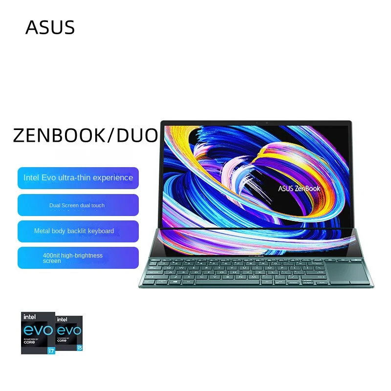 Оригинальный Для работающие ZenBook Duo14 ноутбук в формате 4K UHD NanoEdge сенсорный дисплей Intel Core i7-1195G7 16G 512G