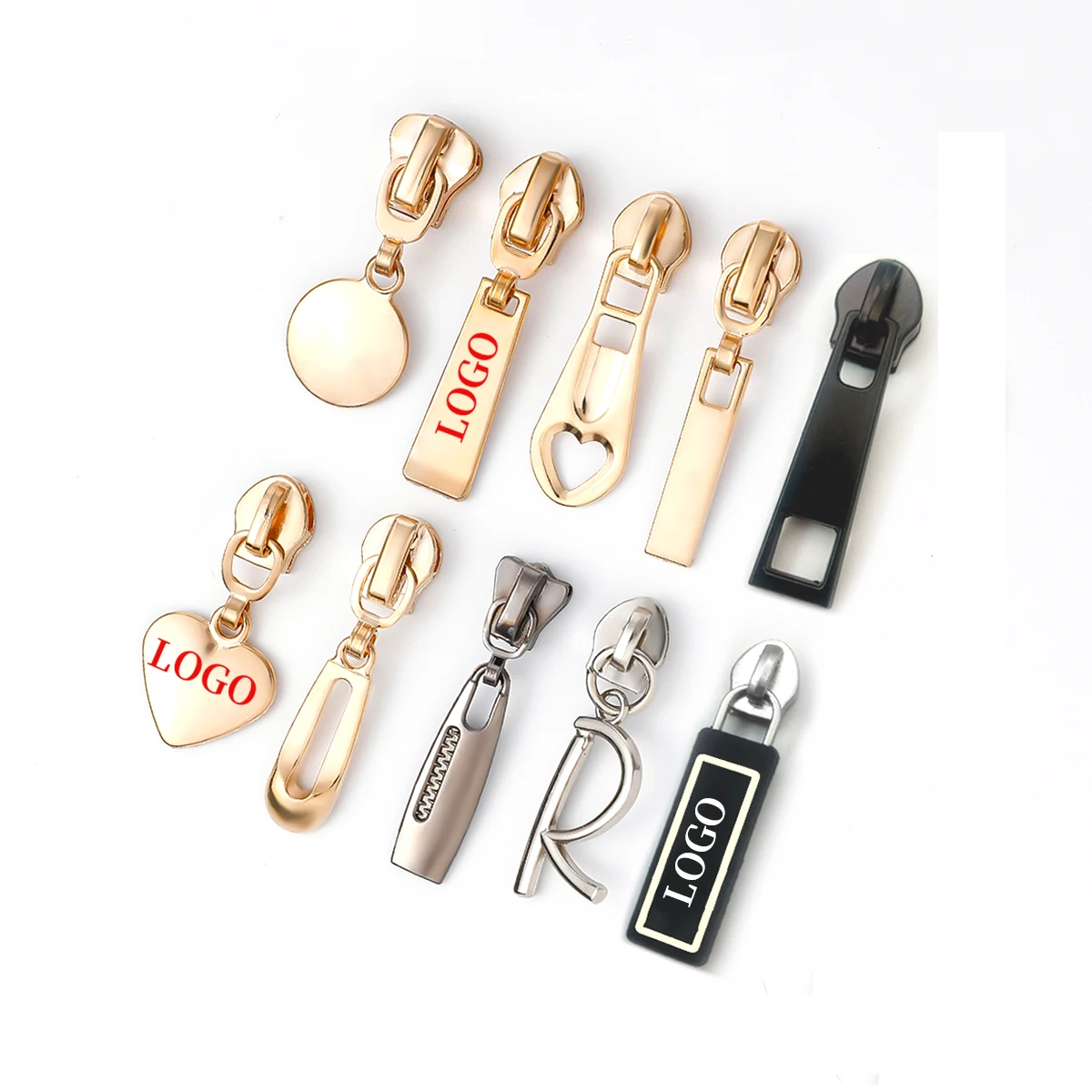 Factory Supply Zinc Alloy Zipper Head Zip Non Lock Head Puller Luggage Zipper Sliders for Nylon Zipper