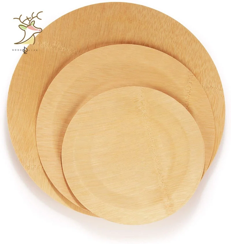 Biodegradable 10 Inch Square Areca Palm Leaf Plates Disposable Wooden Bamboo Dishes Popular for Parties and Weddings