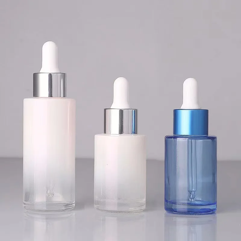 30ml 50ml blue cosmetic glass dropper bottle for cosmetic serum