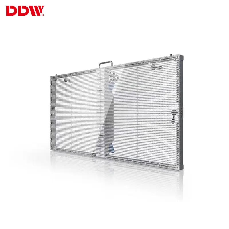 
Wholesale price p4 outdoor led glass mesh screen curtain led billboard transparent led window display screen 