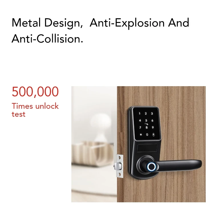 Hotel Smart Chip Card Double Doors Handles And Locks Smart Lock For Aluminum Door