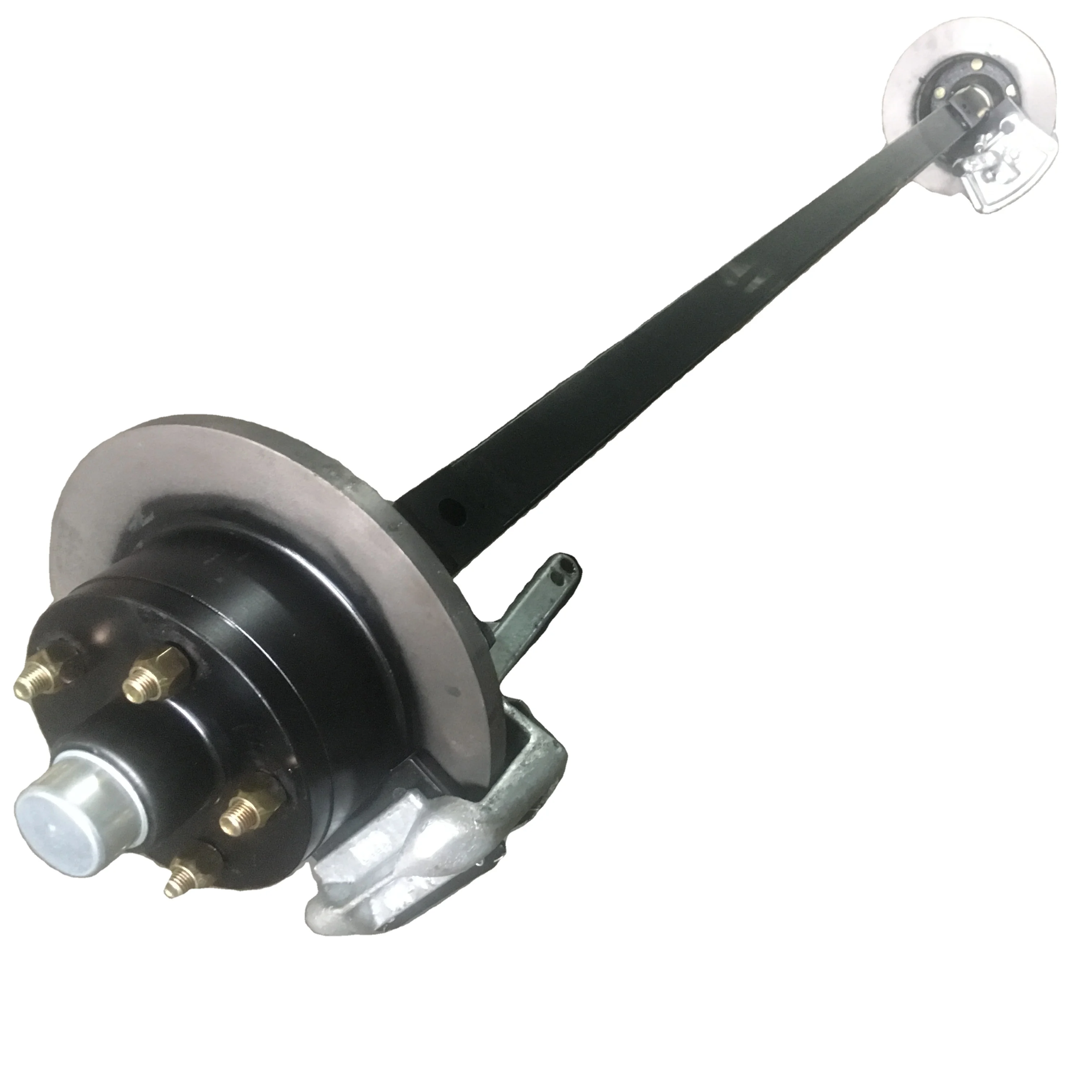 Axle for trailers with hand breaker