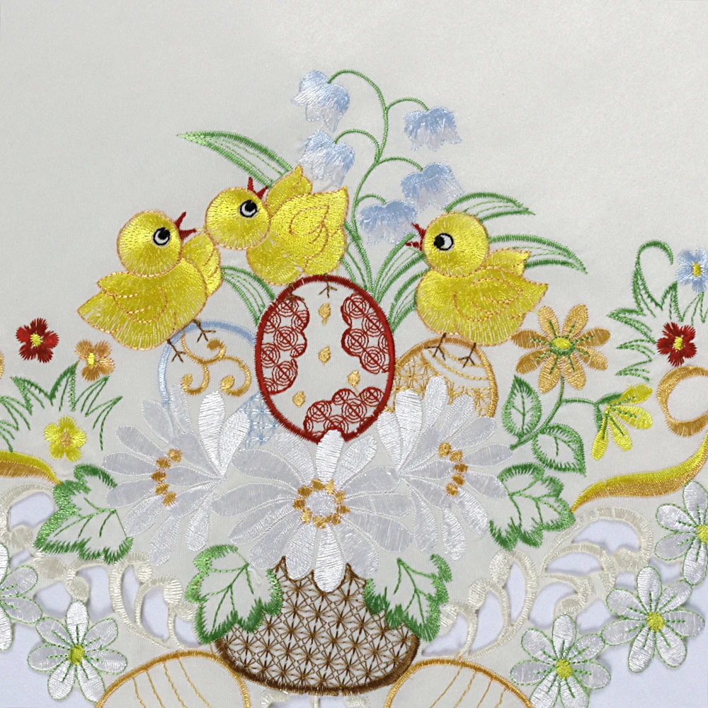 OWENIE Easter floral square home trends custom cheap dining table cover polyester tablecloths
