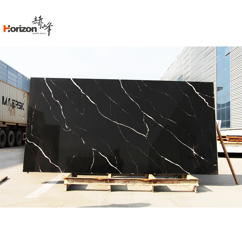 Horizon black Calacatta quartz stone slabs quartz for kitchen artificial quartz slab countertops