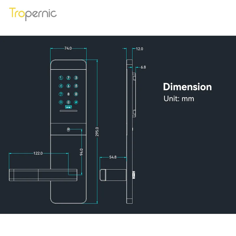 Rfid Intelligent Management System Ttlock Hotel App Door Handles with Lock Interior Doors Smart Ttlock Lock