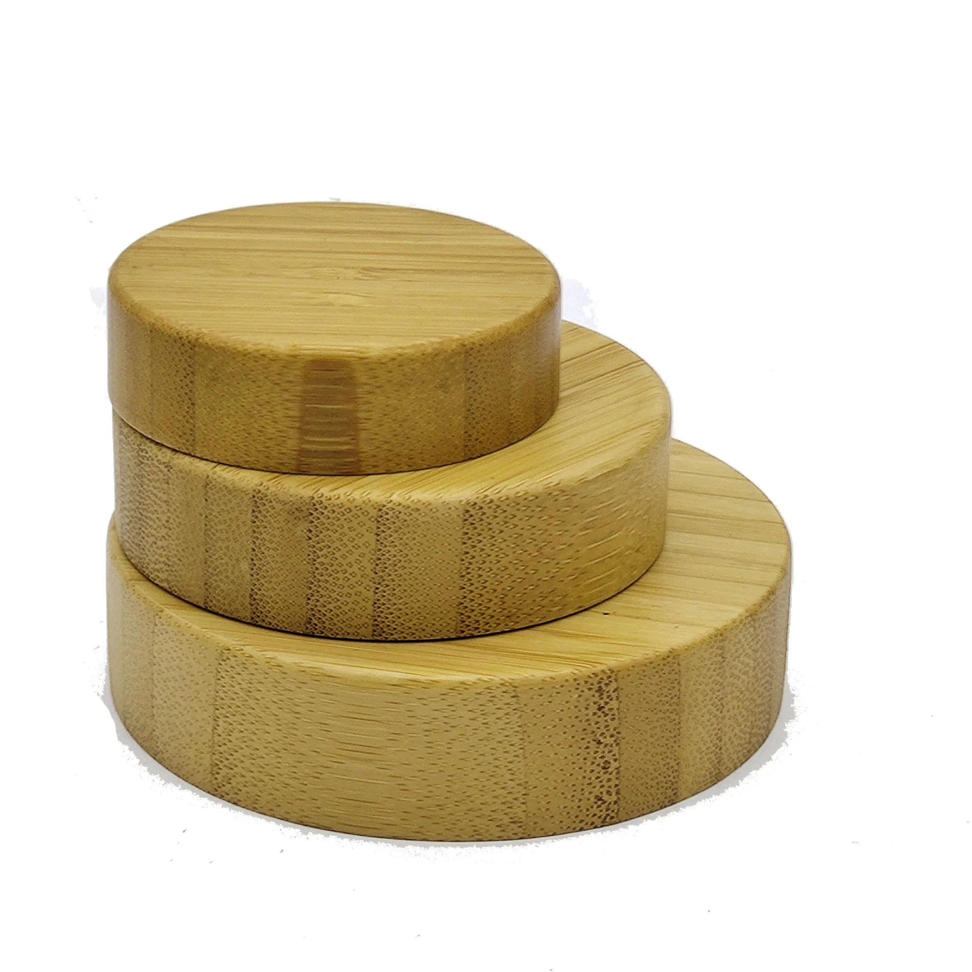 cosmetic packaging 70mm jars bamboo lid for cream jar bamboo wooden screw cap