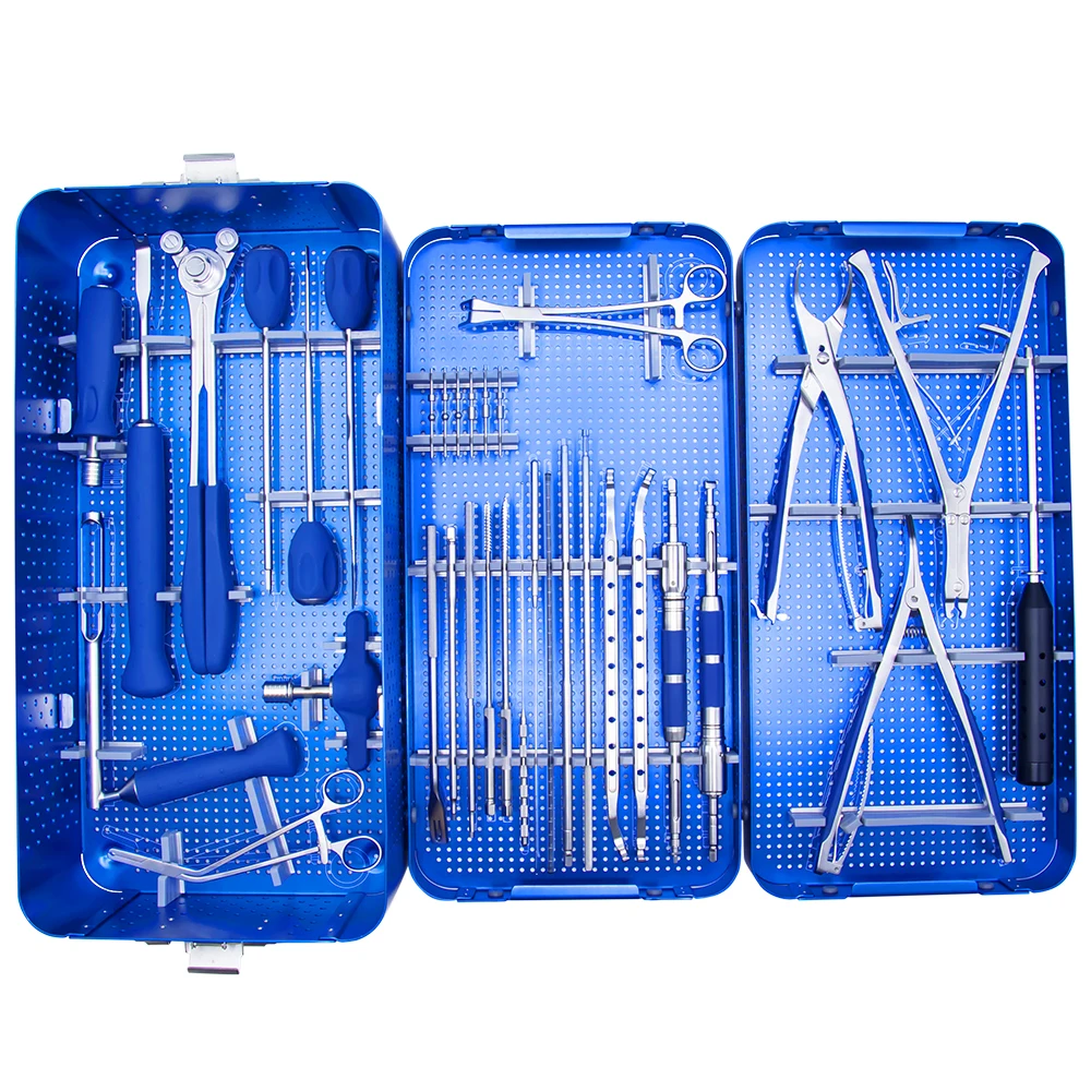 China Manufacture Orthopedic Surgical Instruments Spinal Pedicle Screw System Instrument Set for Spine Surgery