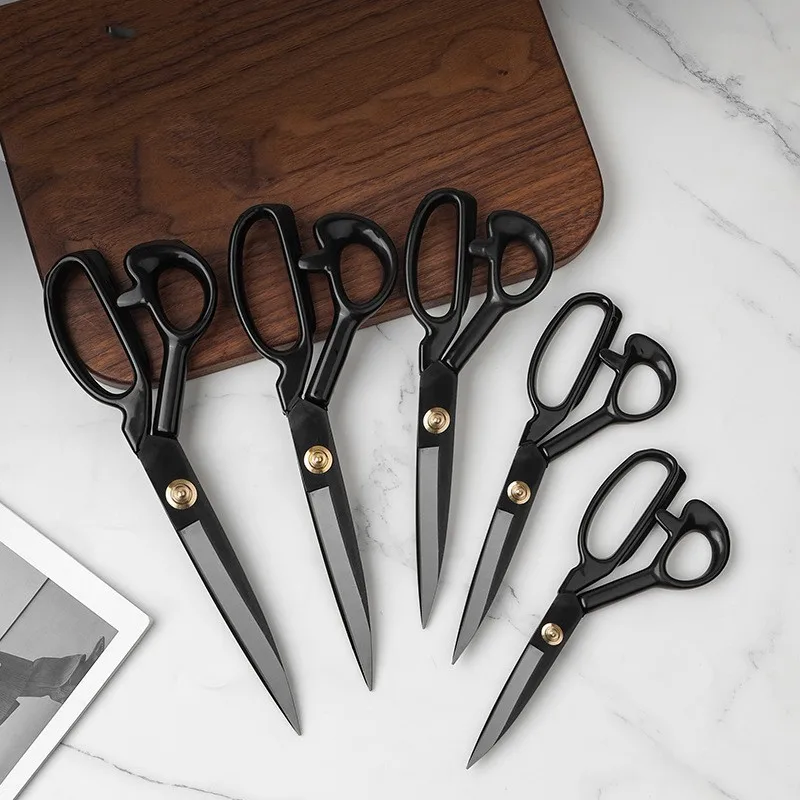 Fabric Scissors 10 inch Heavy Duty Scissors for Leather Sewing Black Shears High Carbon Steel Tailor Scissors