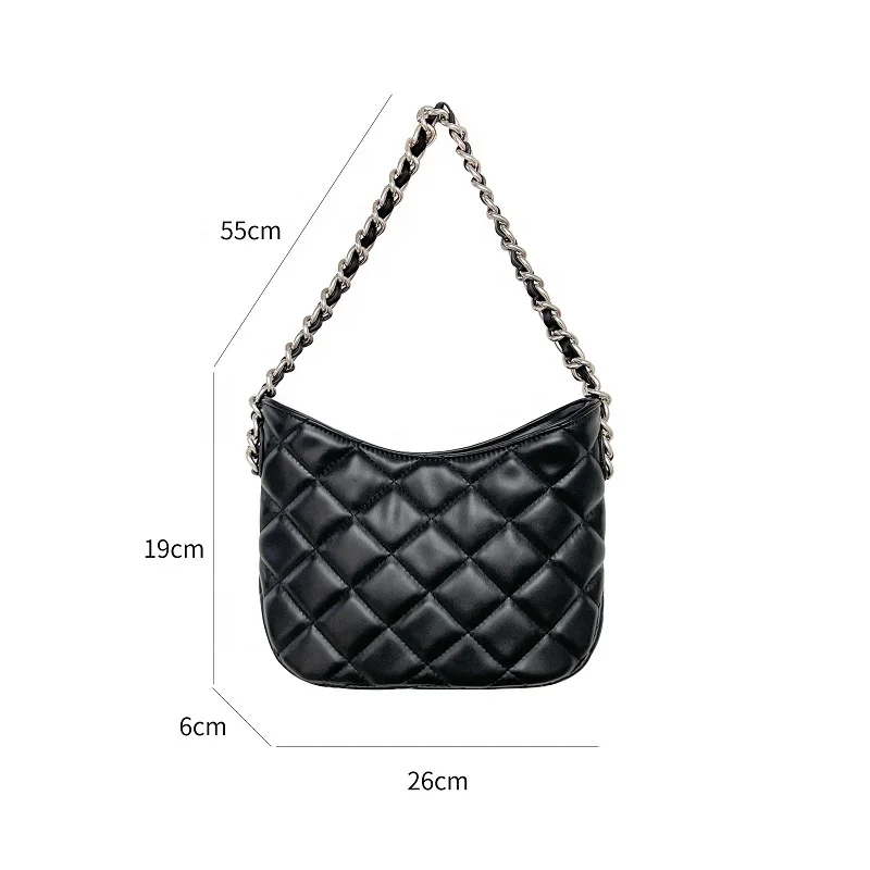 Luxury Women Diamond Underarm Bag Wholesale PU Leather Plaid Shoulder Hand Bag Brand New High Quality Lady Chain Channel Handbag