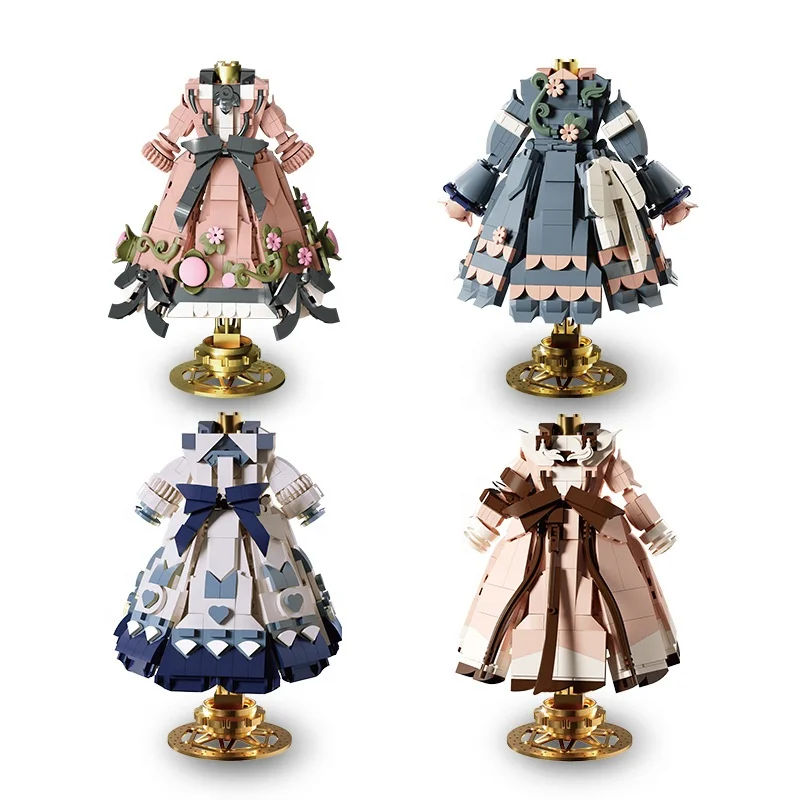 New Produce Girl Birthday Christmas present Building Block toys 300+pcs Loli skirt building block desktop decoration toys
