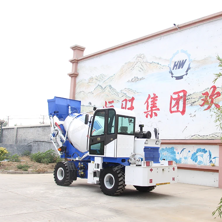 
auto feeding small 3 cubic meters self loading mobile concrete mixer truck 