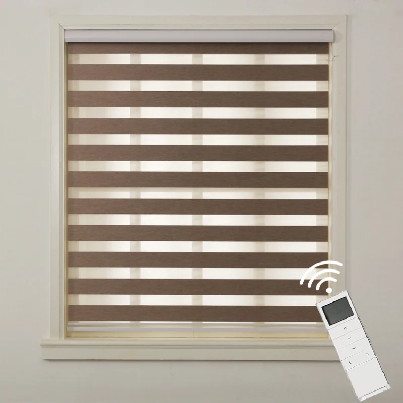 zebra roller blinds 100% blackout roller motorized day and night control Zebra Window Blinds