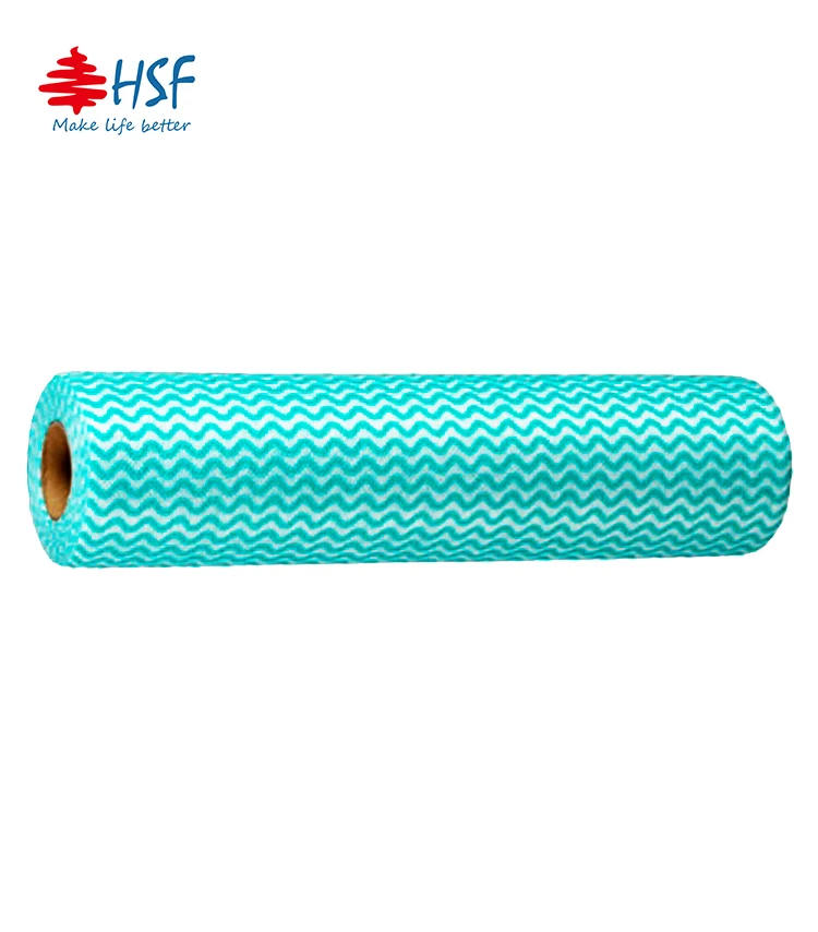 Colorful Wavyline polyester viscose kitchen cleaning cloths wipes roll wiping rags
