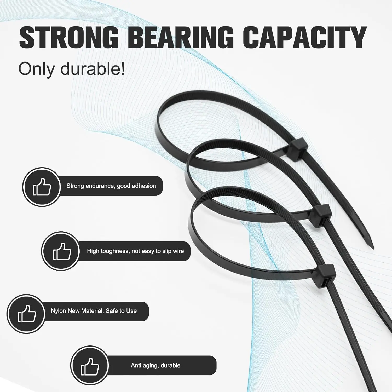 selling nylon cable tie 100 pieces/bag high quality self-locking cable ties nylon 6 plas nylon tie cable