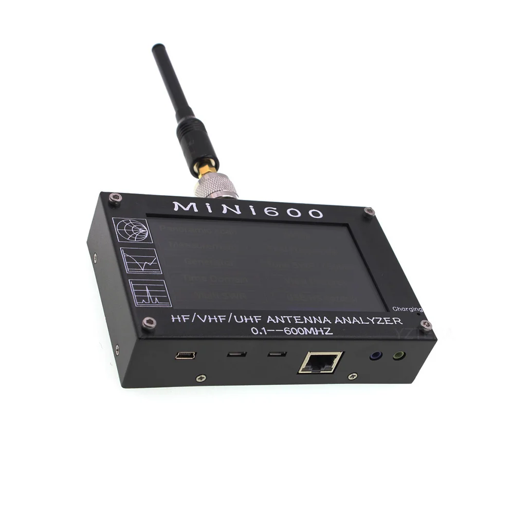
MINI600 4.3 inch LCD HF VHF UHF Antenna Analyzer Multi SWR 0.1-600MHZ SWR Meter 1.0-1999 5V 1.5A for amateur radio 