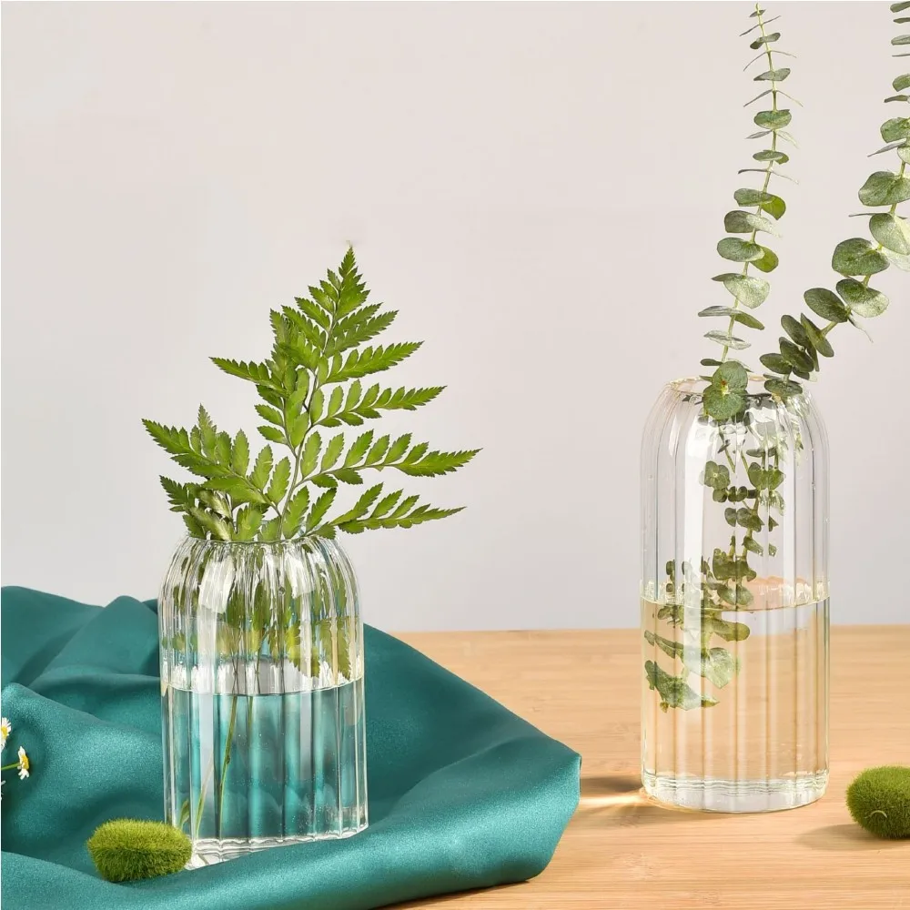 square tall yellow large rectangular nordic bubble mini cylinder  clear flower glass vases for home decor