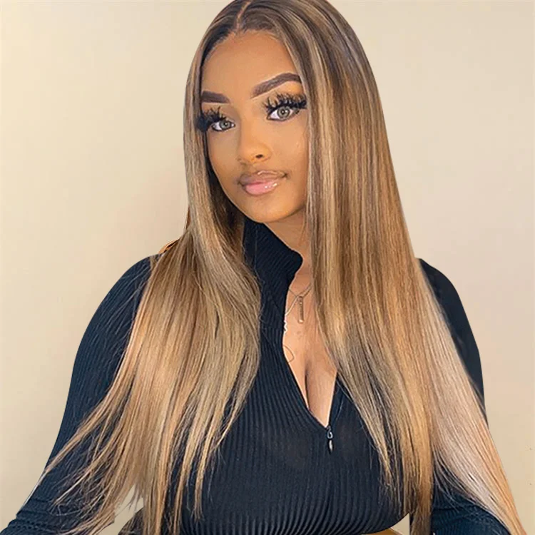 JP wholesale brazilian human hair wigs 100% unprocessed raw virgin hd lace highlight blonde wig