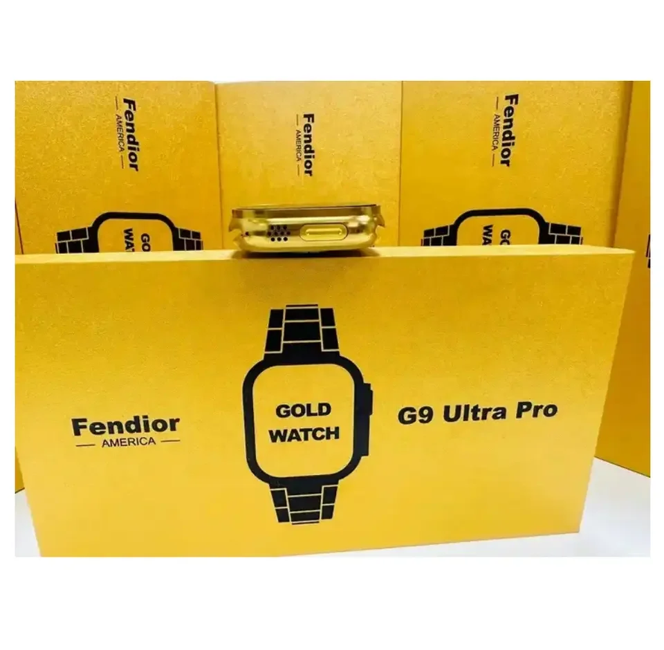 2023 Newest Gold Smartwatch G9 Ultra Pro 3 Straps Series 8 Reloj Inteligente Bt Call Calculator NFC G9Ultra Smart Watch