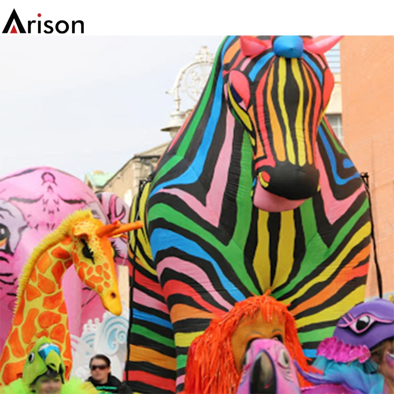 Huge colorful OEM custom inflatable zebra inflatable horse inflatable animal model toy
