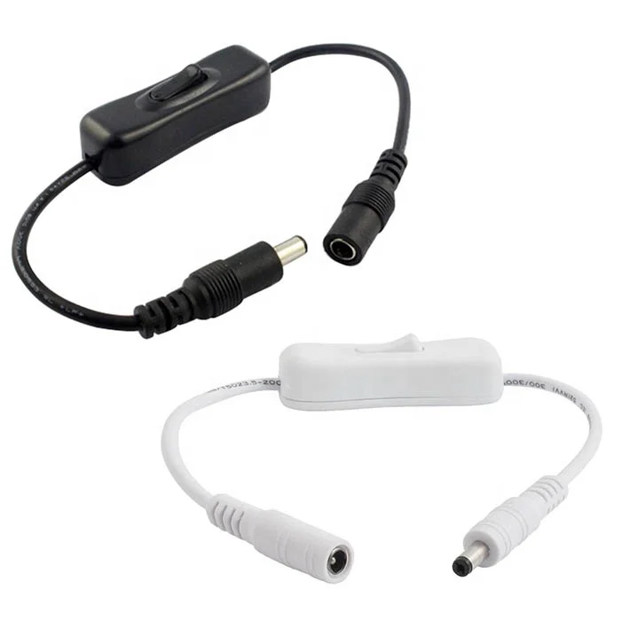 DC Cable with 304 Switch On Off Female Male Power plug 5.5x2.1mm DC Connector Switch Extension cable 12V for CCTV Strip Light