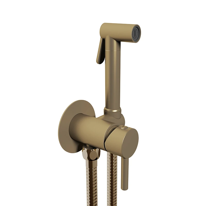 Handheld Bidet Sprayer Set Spray Brushed Gold Shower Handheld Toilet Bidet Faucet Sprayer Nozzle Self Cleaning